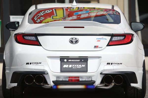 AMUSE R1 TITAN EXTRA STTI GOLD RING QUAD TIP EXHAUST FOR TOYOTA