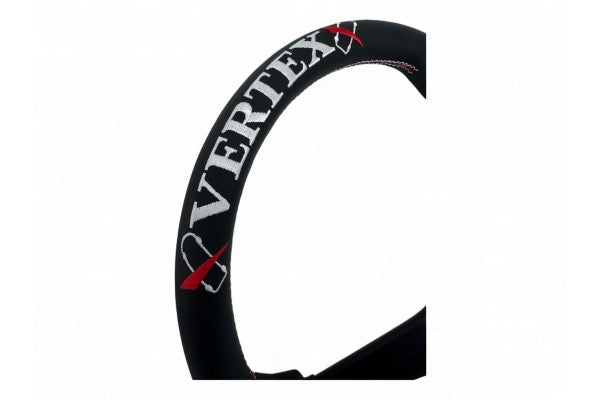 VERTEX 6 STAR STEERING WHEEL-RED LEATHER 340MM x 70MM DEEP