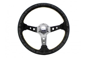 VERTEX "KING" 330MM STEERING WHEEL IN BLACK SUEDE