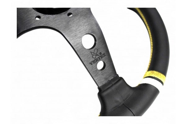 VERTEX RACING STEERING WHEEL-LEATHER 330MM x 90MM DEEP – Blacklist ...