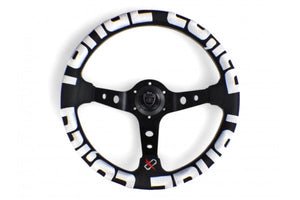 VERTEX T&E STEERING WHEEL WHITE-LEATHER 330MM x 90MM DEEP