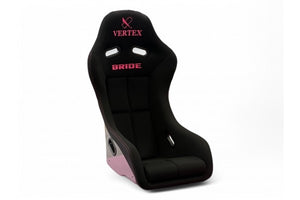 VERTEX x BRIDE ZETA IV (CLASSIC) SEAT-BLACK WITH FUNKY QUEEN PINK LOGO FRP SILVER BACK