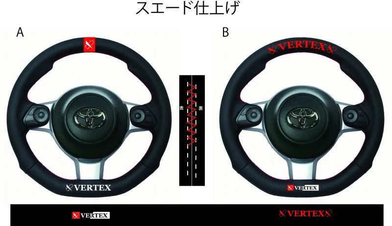 パーツ Vertex custom VERTEX STEERING WHEEL FOR GR86/BRZ-LEATHER 350MM x 345MM