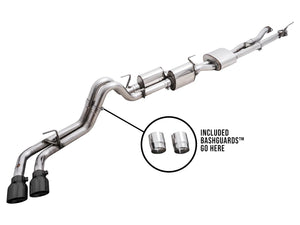 AWE TUNING OFG EXHAUST WITH BASHGUARD FOR 3RD GEN TACOMA - DUAL DIAMOND BLACK TIPS