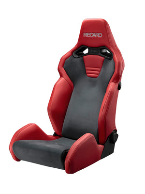 RECARO SR-S UT100H CG RD ULTRA SUEDE CHARCOAL GRAY AND ARTIFICIAL LEATHER RED