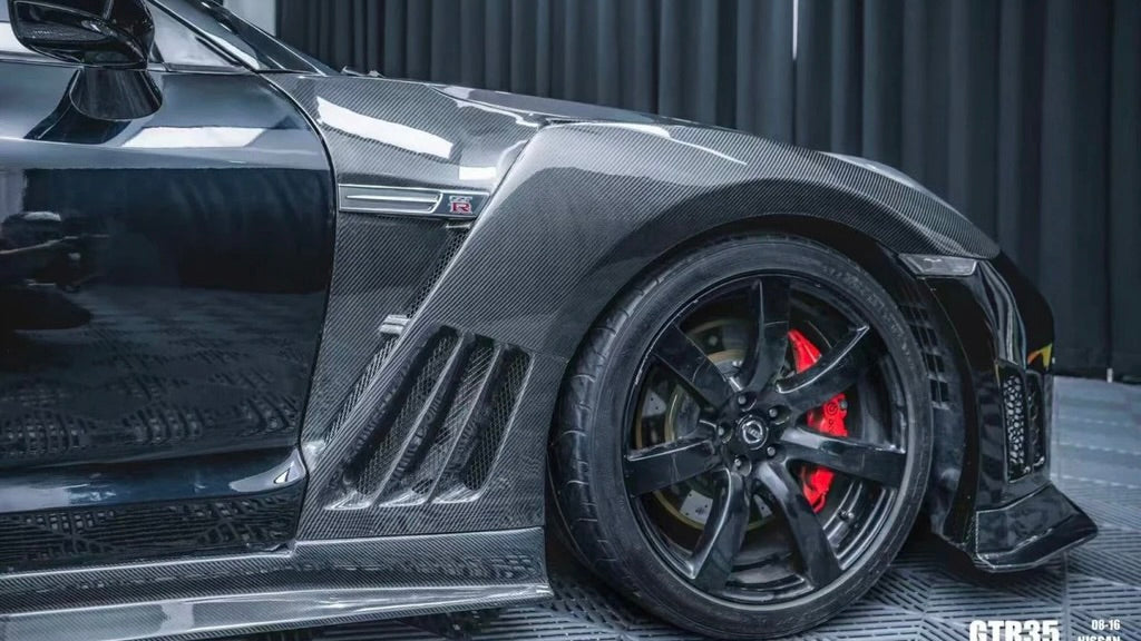 Gt R R3 CMST TUNING PRE-PREG CARBON FIBER FRONT FENDERS FOR NISSAN GTR GT-R R3 ...