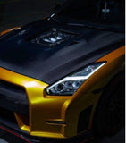 CMST TUNING NISSAN GTR GT-R R35 2008-2016 CARBON FIBER TEMPERED GLASS TRANSPARENT HOOD WINDOW SEE THROUGH