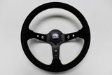 VERTEX "KING" 330MM STEERING WHEEL IN BLACK SUEDE