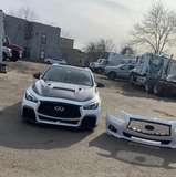 CMST TUNING CARBON FIBER FRONT BUMPER & FRONT LIP FOR INFINITI Q50 TO PROJECT BLACK S CONCEPT 2014-2022