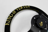 VERTEX "KING" 330MM STEERING WHEEL IN BLACK SUEDE