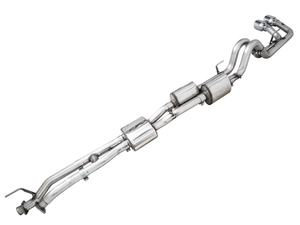 AWE TUNING OFG EXHAUST WITH BASHGUARD FOR 3RD GEN TACOMA - DUAL CHROME SILVER TIPS