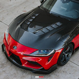 TV-STYLE DOUBLE-SIDED CARBON FIBER HOOD FOR 2020-2021 TOYOTA GR SUPRA